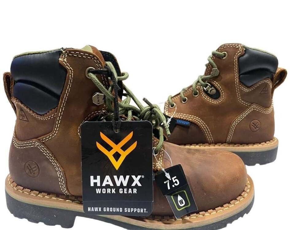 Hawx Platoon Women's Work Boot Size 7.5 Brown Leather Waterproof